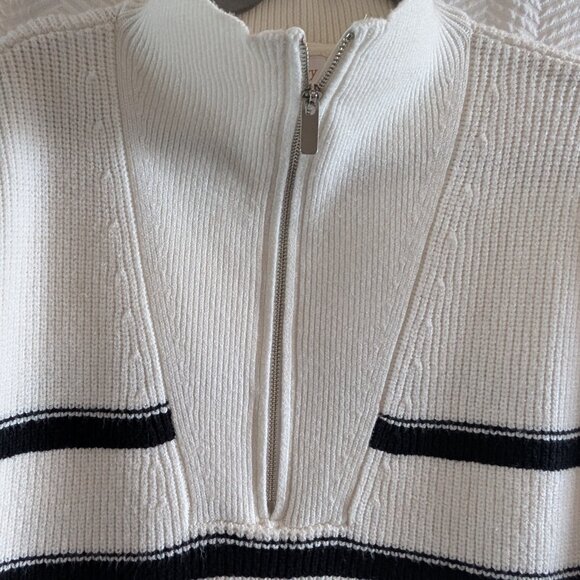 Laundry by Shelli Segal Striped Half Zip Sleeveless Pullover Large Coastal Chic - Picture 7 of 12